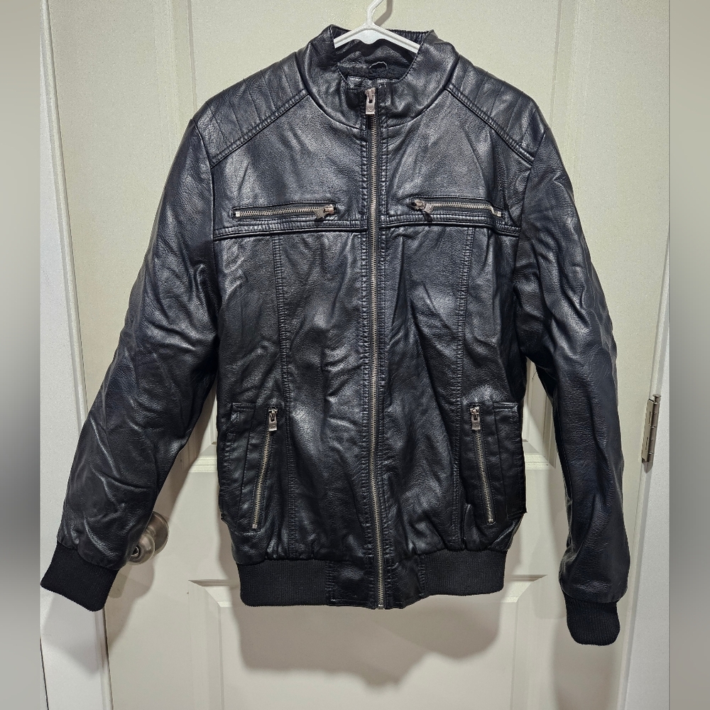 🖤 Xray Men's Black Faux Leather Jacket